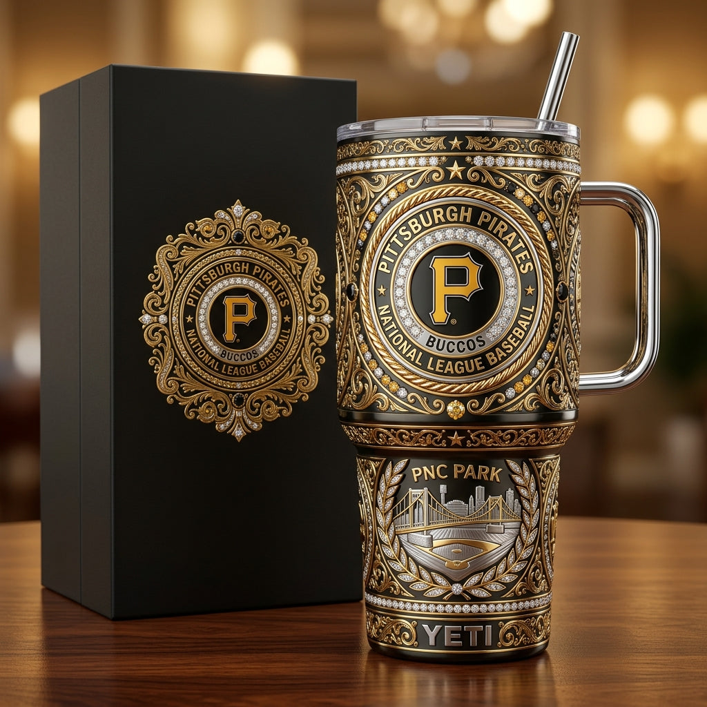 Pittsburgh Pirates 40oz Tumbler with Lid and Straw