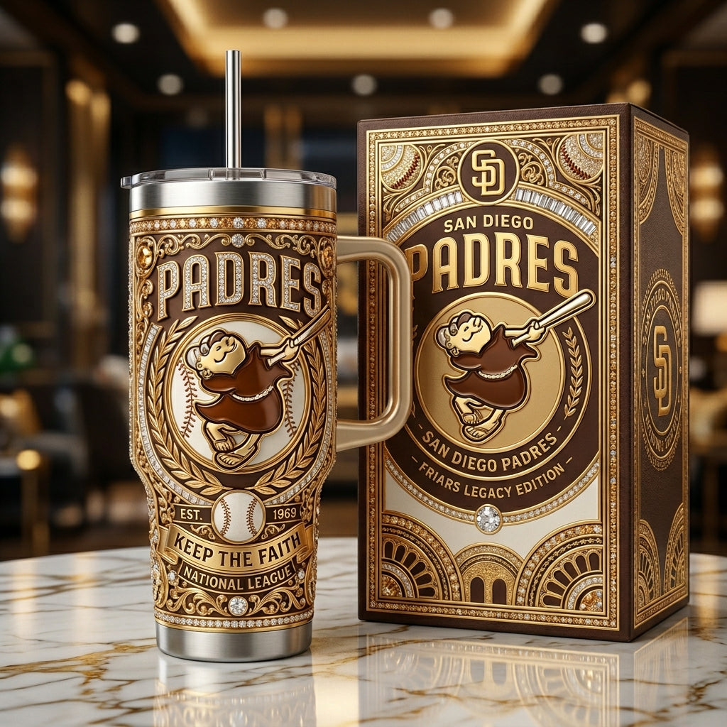 San Diego Padres 40oz Tumbler with Lid and Straw