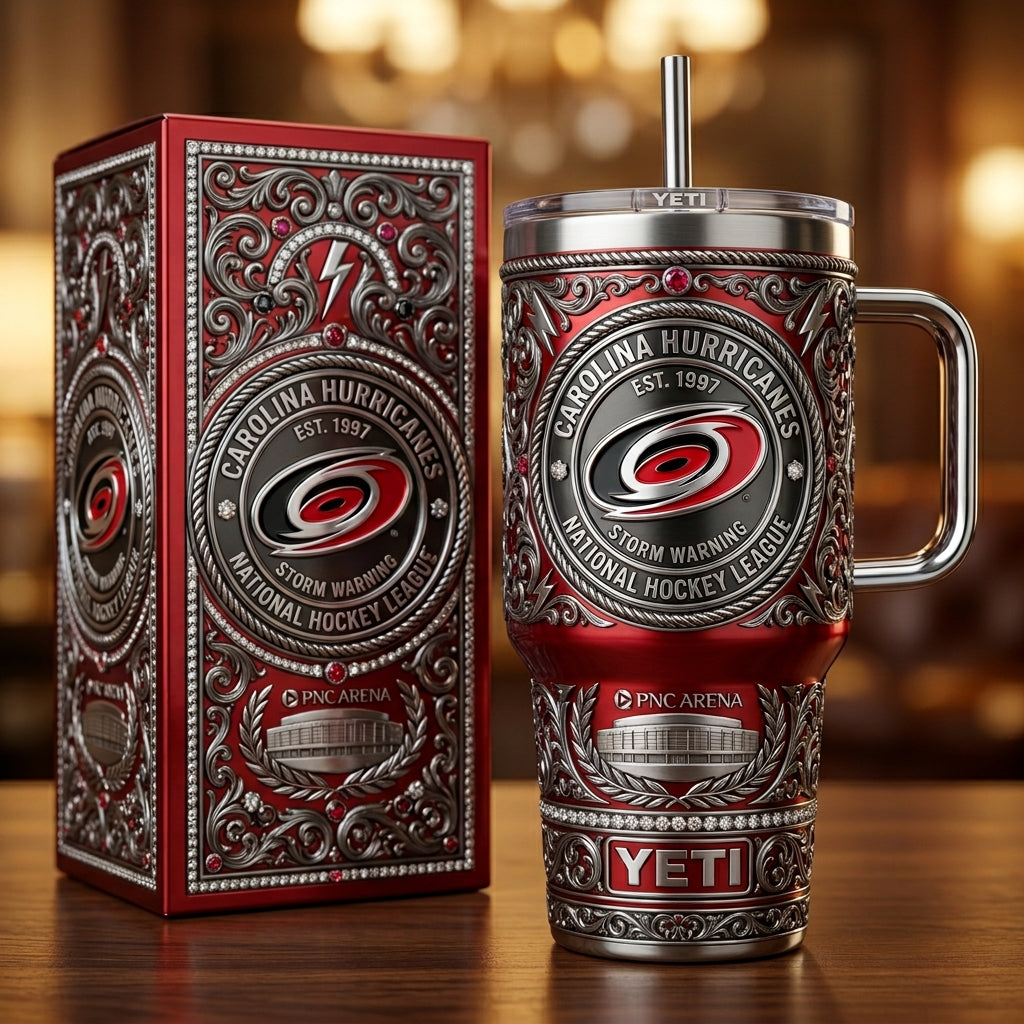 Carolina Hurricanes 40oz Tumbler with Lid and Straw