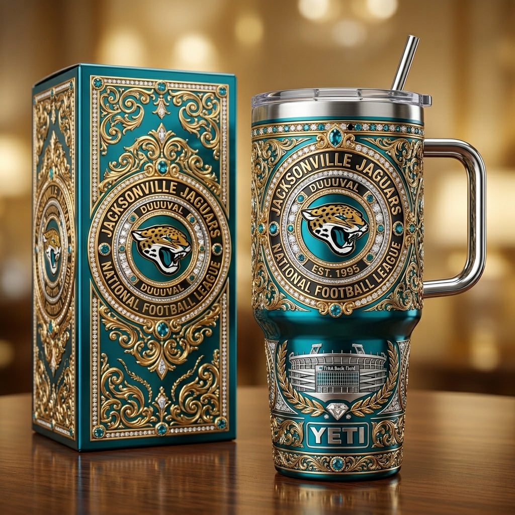 Jacksonville Jaguars 40oz Tumbler with Lid and Straw