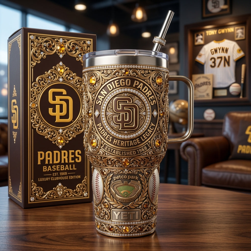 San Diego Padres 40oz Tumbler with Lid and Straw