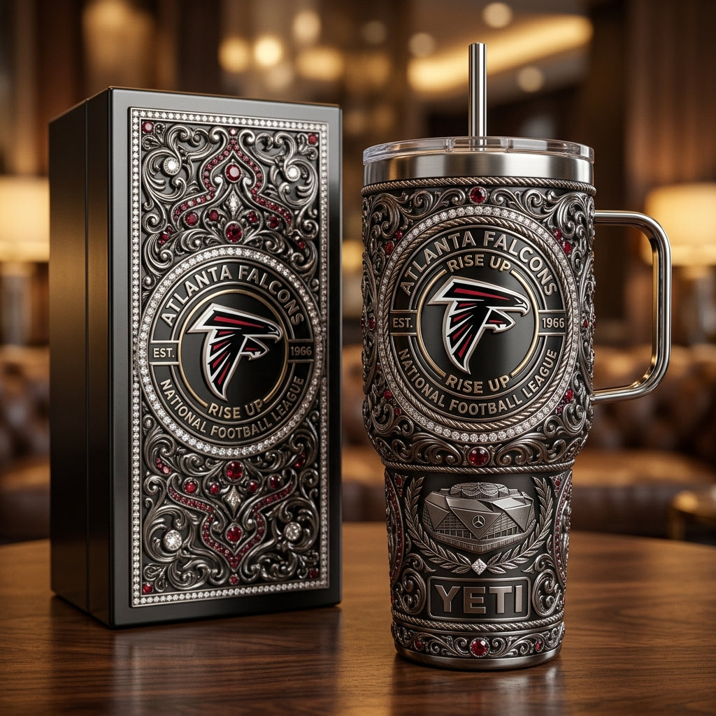 Atlanta Falcons 40oz Tumbler with Lid and Straw