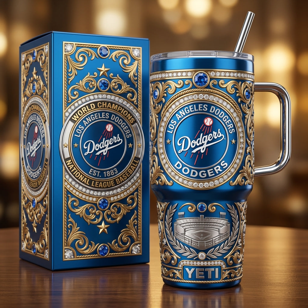 Los Angeles Dodgers 40oz Tumbler with Lid and Straw