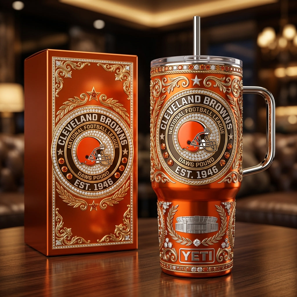 Cleveland Browns 40oz Tumbler with Lid and Straw