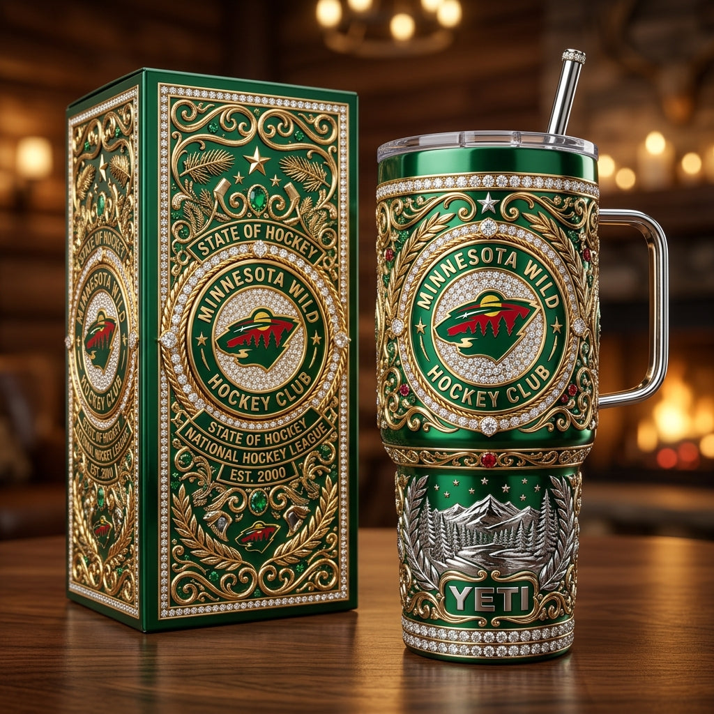Minnesota Wild 40oz Tumbler with Lid and Straw