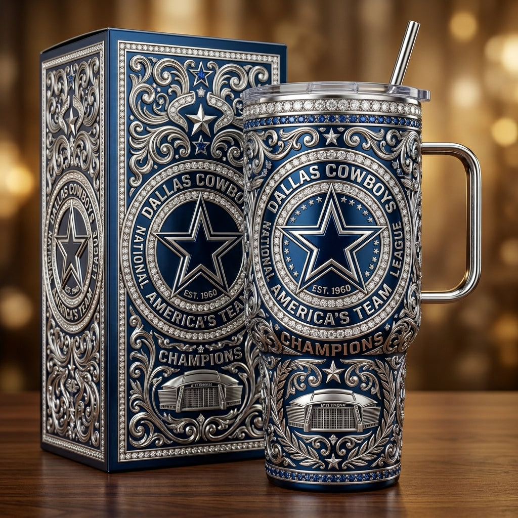 Dallas Cowboys 40oz Tumbler with Lid and Straw