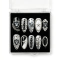 Las Vegas Raiders Handmade Press On Nails | Reusable 3D Nail Set
