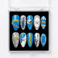 Los Angeles Chargers Handmade Press On Nails | Reusable 3D Nail Set